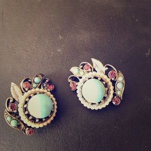 Vintage Florenza Signed Clip On Earrings